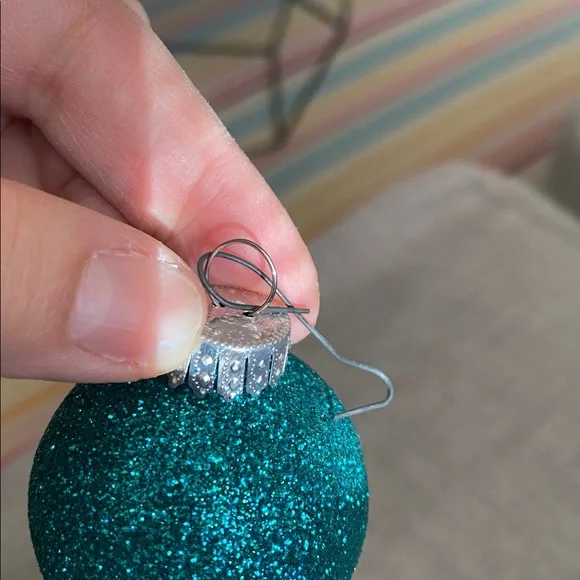 Teal Glass Ornament Set - 9 Pieces - Picture 3 of 3